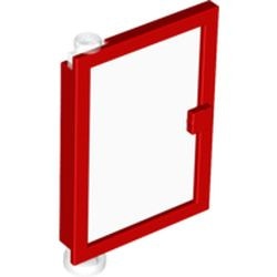 73436c01-5G Deur 1x4x5 links met transparant glas rood gebruikt *1C032