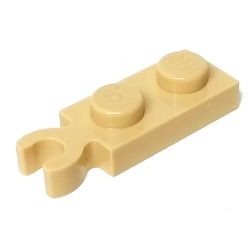78256-2 Platte plaat 1x2 met clipVERTICALE GRIP korte einde (in verlengde) crème NIEUW *1B292