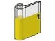 801-3G Deur 1x3x3 links met ruit boven verticale hendel geel gebruikt *1C028