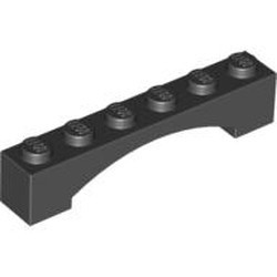 92950-11G Steen, boog 1x6x1 hoog VERHOOGDE BOOG zwart gebruikt *1D049
