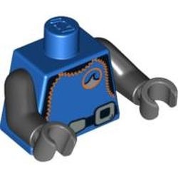 973pb0671c01-7 Torso, Wetsuit met riem, zwarte armen (col01-15/col015) blauw NIEUW *0B0000