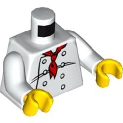 973px4c01-1 Torso, Chef met 8 knopen en sjaaltje wit NIEUW *0B0000