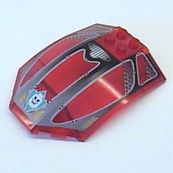 x224pb001-17G Cockpit ruit 8x6x2 gebogen met skelet Logo transparant rood gebruikt *