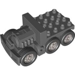 1326c01-85G DUPLO Truck/Tractor basis (PAKKETPOST) grijs, donker (blauwachtig) gebruikt *