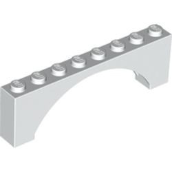 16577-1 Steen, boog 1x8x2 hoog VERHOOGDE BOOG wit NIEUW *1B360