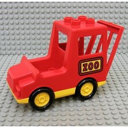 2217c02pb01-5G DUPLO Truck met ZOO-opdruk (PAKKETPOST) rood gebruikt *