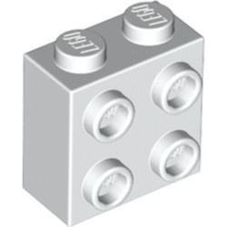 22885-1 'Steen 1x2x1 2/3e met noppen aan één zijde wit NIEUW *1L2-13