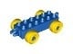 2312c01-7G DUPLO Autobasis met gele wielen en open clip blauw gebruikt *