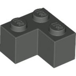 2357-10G Steen 2x2 hoek donker, grijs (klassiek) gebruikt *1A064