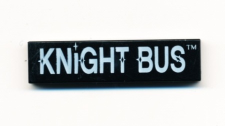 2431px24-11G Tegel 1x4 KNIGHT BUS (Harry Potter) zwart gebruikt *5t04-08
