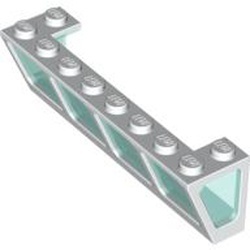 2634c02-1G Raam 2x8x2 Boot met doorzichtig blauw glas wit gebruikt *1C034