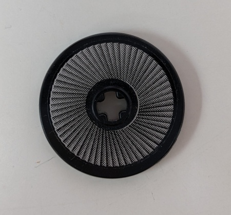 2958pb041-11G Technic Disk 3x3 met zwarte en zilveren streepjes (Sticker) zwart gebruikt *5S002