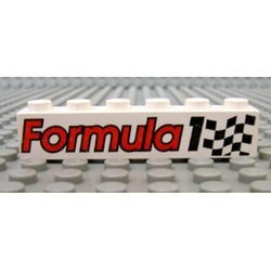 3009pb045-1G Steen 1x6 FORMULA 1 wit gebruikt *5V06-03