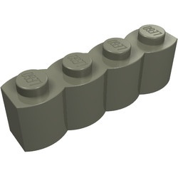 30137-10G Steen 1x4 gewelfd donker, grijs (klassiek) gebruikt *1R005