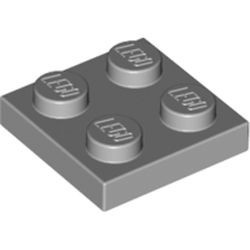 3022-86G Platte plaat 2x2 grijs, licht (blauwachtig) gebruikt *1B362