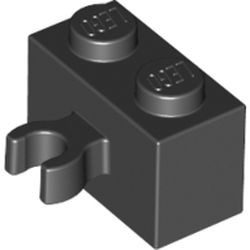 30237-11G Steen aangepast 1x2 met clip zwart gebruikt *1L042