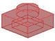 3024-17G Platte plaat 1x1 transparant rood gebruikt *1B366