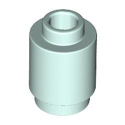 3062b-152 Steen 1x1 rond- met inkeping onder, open nop aqua, licht NIEUW *1B077