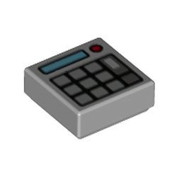 3070bpb174-86 Tegel 1x1 Calculator met keypad toetsen grijs, donker (blauwachtig) NIEUW *