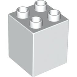 31110-1G DUPLO steen 2x2x2 (PAKKETPOST) wit gebruikt *