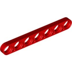 32065-5G Technic, Hefbalk 1x7 dun rood gebruikt *1D000