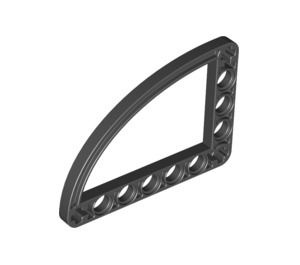 32251-11G Technic, Hefbalk 5x7 met kwart elipse (raam) zwart gebruikt *1D000