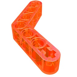 32348-18 Technic, Hefbalk 1x7 (4x4) gebogen dik transparant neonoranje NIEUW *1D000