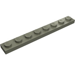 3460-10G Platte plaat 1x8 donker, grijs (klassiek) gebruikt *1B372