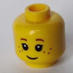 3626pb0690-3 Hoofd kind, met sproeten en donkerrode wenkbrauwen geel NIEUW *0B0000
