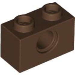 3700-8G Technic, steen 1x2 met gat bruin (klassiek) gebruikt *1D052
