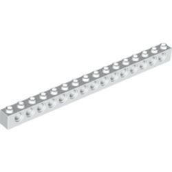 3703-1G Technic, steen 1x16 met 15 gaten wit gebruikt *1D058