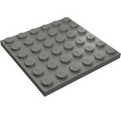 3958-85G Platte plaat 6x6 grijs, donker (blauwachtig) gebruikt *1A042