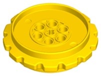 42529-3 Technic Loopnaaf EXTRA GROOT (voor BREDE rupsbandschakels) geel NIEUW *5W000