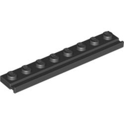 4510-11G Platte plaat 1x8 met deurrail/dakgoot zwart gebruikt *6L3
