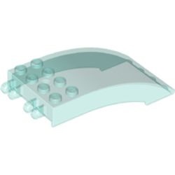 46413-15 Ruit 8x4x2 Gebogen met 2x2 vingers en 8 noppen bovenop transparant lichtblauw NIEUW *