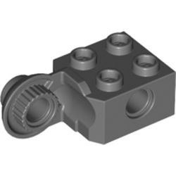 48171-85 Technic, steen 2x2 met gat en verticale rotatie halve bol grijs, donker (blauwachtig) NIEUW *