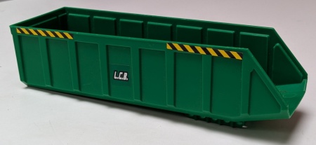 57781pb01-6G Laadbak 24x7 vrachtauto met 'L.C.B.' en gevarenstrepen op beide zijdes (6 stickers) PAKKETPOST groen gebruikt *1R0000