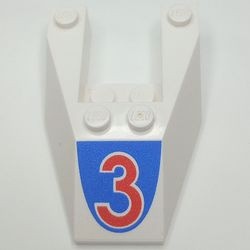 6153apb01-1G Wigsteen 6x4 met uitsnede MET nummer 3 wit gebruikt *5V0000