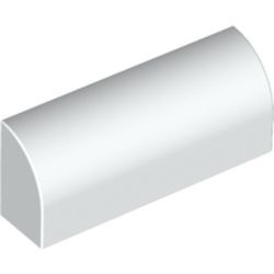 6191-1 Steen, 1x4x 1 1/3 met afgeronde top, geen noppen wit NIEUW *1B071