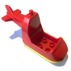 6350c01-5 DUPLO Helicopter BASIS met gele onderkant (PAKKETPOST) rood gebruikt *