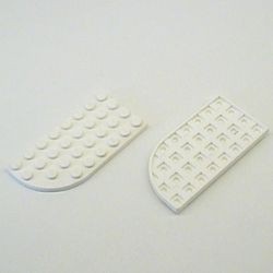 713old-1G Platte plaat 4x8 afgerond RECHTS, Wafel bodem (VERGEELD) wit gebruikt *3D0000