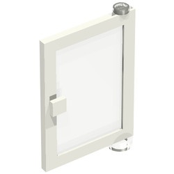 73435c01-1G Deur 1x4x5 rechts met transparant glas wit gebruikt *1C032