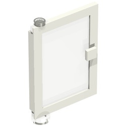 73436c01-1G Deur 1x4x5 links met transparant glas wit gebruikt *1C032