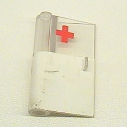 825p02-1 Deur 1x3x4 links met rode kruis op ruit wit gebruikt *5S033