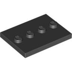 88646-11G Tegel 3x4 met 4 noppen in midden (ook platform minifig) zwart gebruikt *