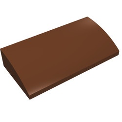 88930-88G Dakpan gebogen 2x4x2/3 geen noppen, MET bodemtubes bruin, roodachtig gebruikt *1D037