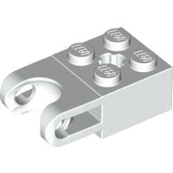 92013-1G Technic, steen 2x2 met asgat en twee vingers aan einde wit gebruikt *