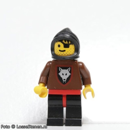 cas255G Wolfpack 2 met bruin tenue, zwarte kap, lap voor oog gebruikt *0M0000
