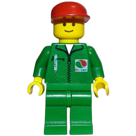 oct001G Octan - Rode cap, groene jas met OCTAN logo gebruikt *0M0000
