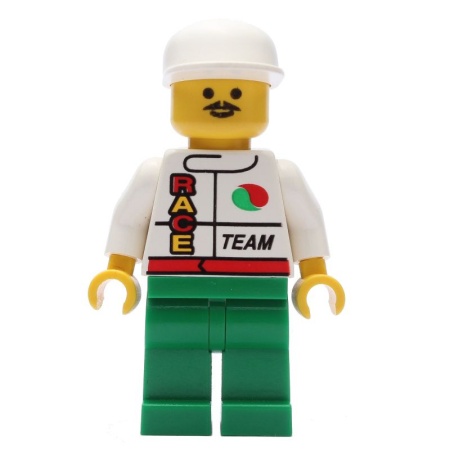 oct015G Octan - Race Team met OCTAN logo, puntsnor, witte Cap, groene benen gebruikt *0M0000